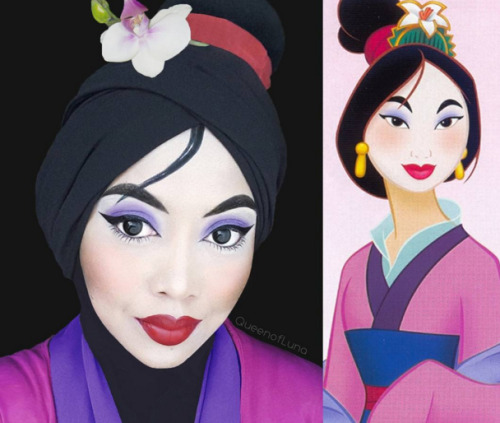 buzzfeeduk: This Woman Uses Her Hijab And Makeup To Transform Into Disney Characters