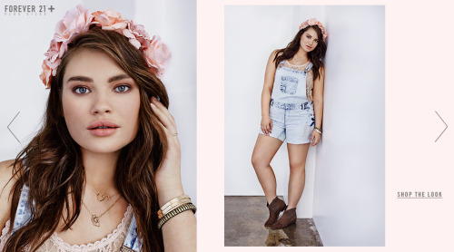 curveappeal:  Tara Lynn for Forever 21 38 inch bust, 34 inch waist, 46 inch hipsvia Forever 21 Summer of Love lookbook