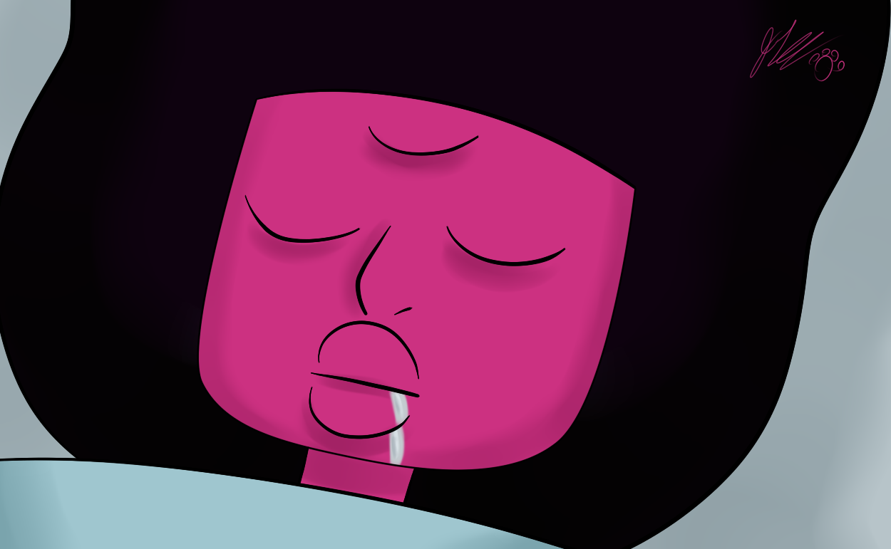 Garnet sleeping, like I should be doing, but I woke up and can’t get back to sleep