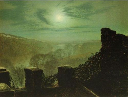 Full Moon Behind Cirrus Cloud from the Roundhay Park Castle Battlements, John Atkinson Grimshaw, 187