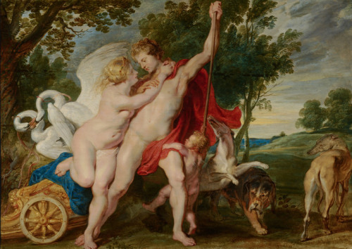 mauritshuis-museum: Venus Trying to Restrain Adonis from Departing for the Hunt, Peter Paul Rubens, 