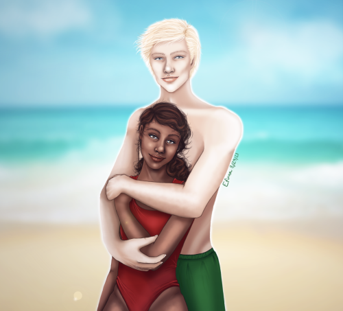 Just two happy beachy tol/smol babes!