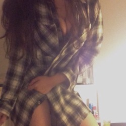 curiousbunnyx:  Could there be something even comfier to wear, than a oversized flannel on a winter night?