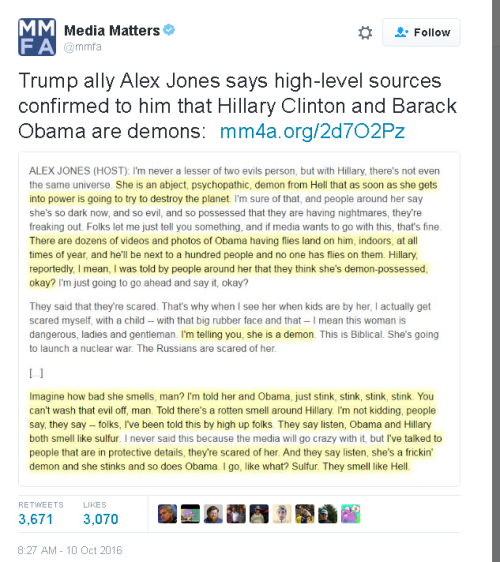 mysharona1987:I’m beginning to suspect this Alex Jones dude is not all there, quite frankly. He is t