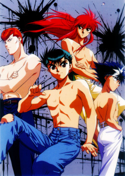 takashi0:  yyhlove:Shirtless Yu Yu Boys Yusuke and his boys lookin like they’re about to drop the sicket R&amp;B album of the decade.   Glad to see Yuyu Hakusho getting some love and attention. 