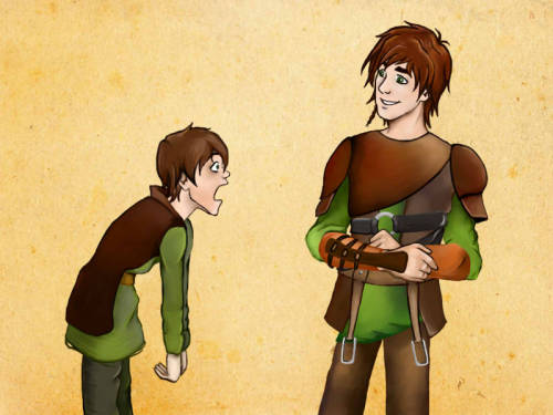 sallykie:impossiblesouffle-girl:icelandiceel:missjay1999:Hiccup’s reaction to his older self.I ship 