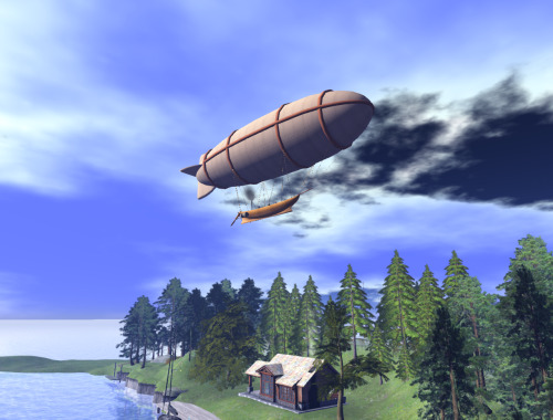 The Maiden Flight Of The Yet-to-be-named Steampunk Airship. Zen Proposed The Name Daedalus (the Father
