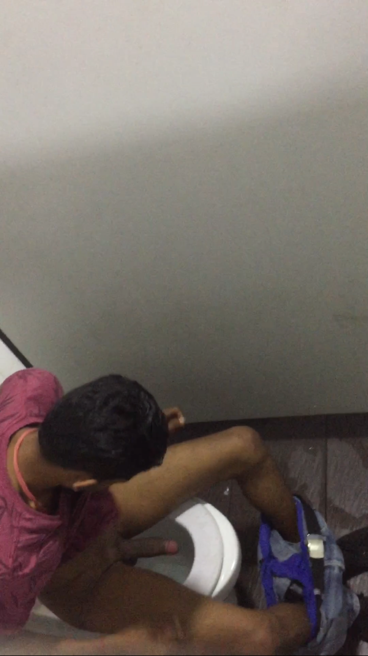 toiletspyboy:  Caught horny indian boy with big cock jerk off inside public toilet!