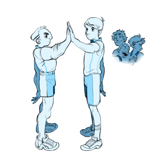 Kyouhaba week Day 1: Smiling/handsKyoutani has not yet grasped the concept of high fives and just te