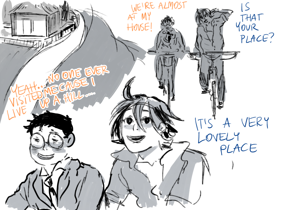 jensuisdraws:  and in that moment manami was smitten // sakamichi mean sloping road..