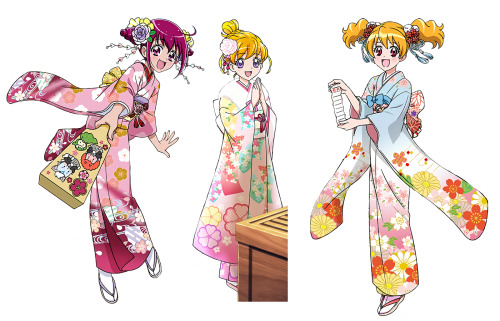 mahou-furbies:Kimono in Precure Tsunagaru Puzzlun.