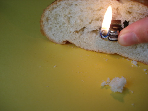 indepenisday:  Bread Lighter™ brand bread lighter prototype is the first of its kind, an edible combination of bread loaf and lighter.
