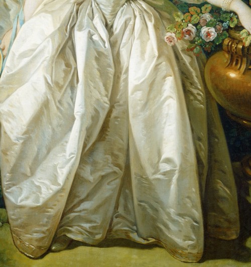 duchessofpowderedwigs: Details from ‘Madame Bergeret’ by Francois Boucher, probably 1766