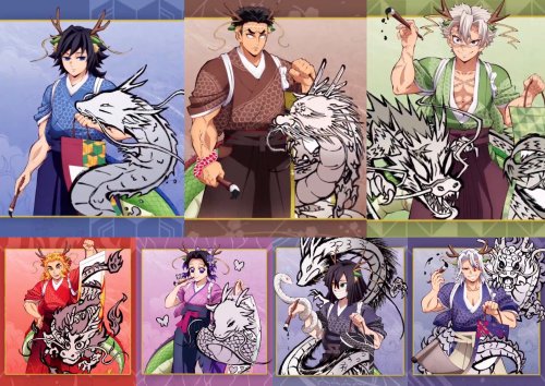 DEMON SLAYER: YEAR OF THE DRAGON ILLUSTRATIONS FINALLYYYY