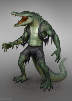 Human-Crocodile Hybrid by AlMaNeGrA 
