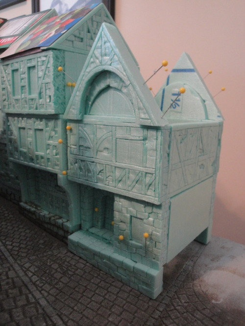 thestonecuttersguild:Retro WIP: Adding the unpainted buildings. There is actually about a year worth