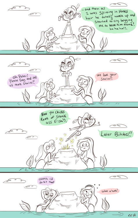 coelasquid:ccfm102:Some Peter Pan comics by CC…because even tho he’s a little twerp, I love Peter.ah