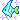 pixel art of a blue fish surrounded by a sparkling effect.