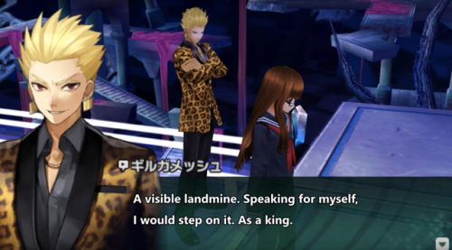 relatablepicturesofgilgamesh:you what Gil, arrogant dope. You probably think you’re immune to 