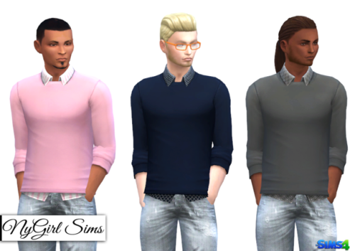 nygirlsims - Patterned Button Up with Sweater. Because you can...