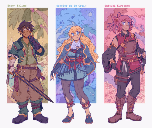 hi this took forever but I really wanted to do a line up of what I consider to be my main oc party&n