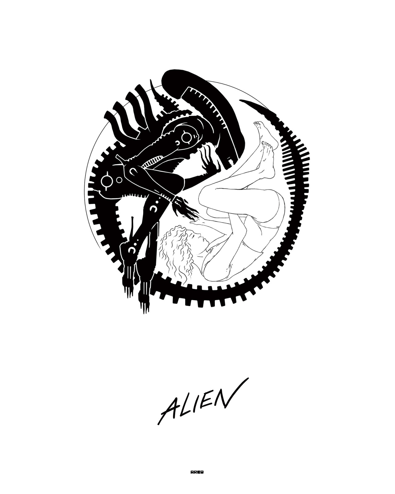 xombiedirge:  Alien Ying Yang by Matt Ferguson / Tumblr / Website  16” X