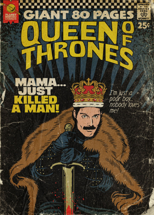 geekynerfherder:Freddie Mercury / comic mashups by Butcher Billy Available as prints and tees thro