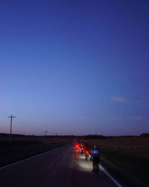 fuzzyimages: Twilight road sectour on the #gravel ride last night.  Towing the line.  Follow the pow