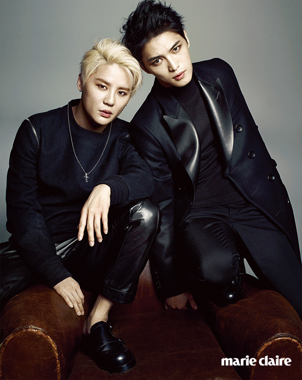 fyeahkoreanphotoshoots:  Junsu &amp; Jaejoong (JYJ) - Marie Claire Magazine August