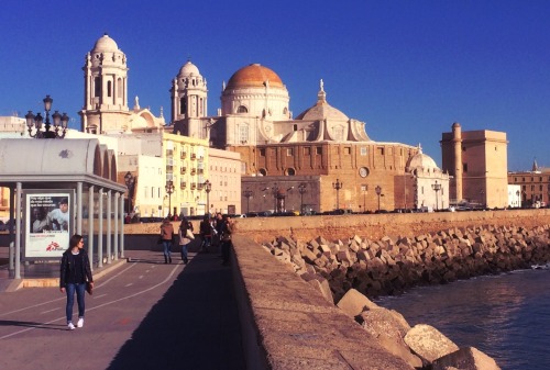 Catedral y malecón, Campo del Sur, Cádiz, Andalucía, 2016.