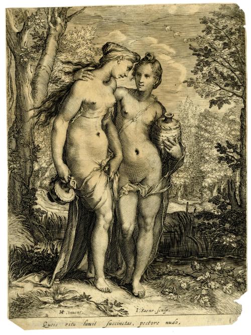 Nymphs of Diana by Jan Saenredam (1580-1607)