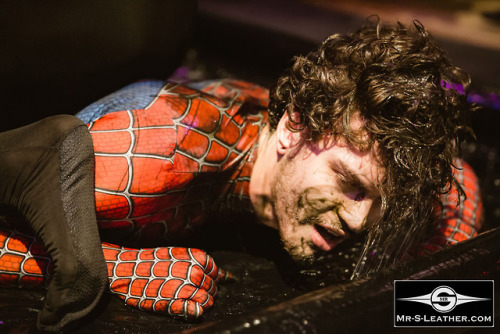 mr-s-leather:  Spider Man got royally fisted at our MASK4MASK party last week!