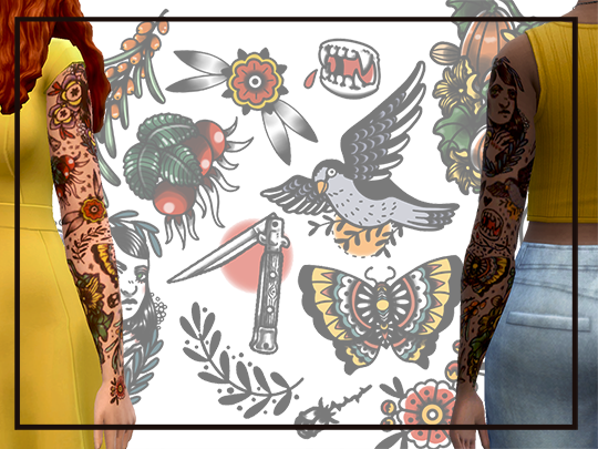 Full Tattoo Sleeve For The Sims 4 All Genders