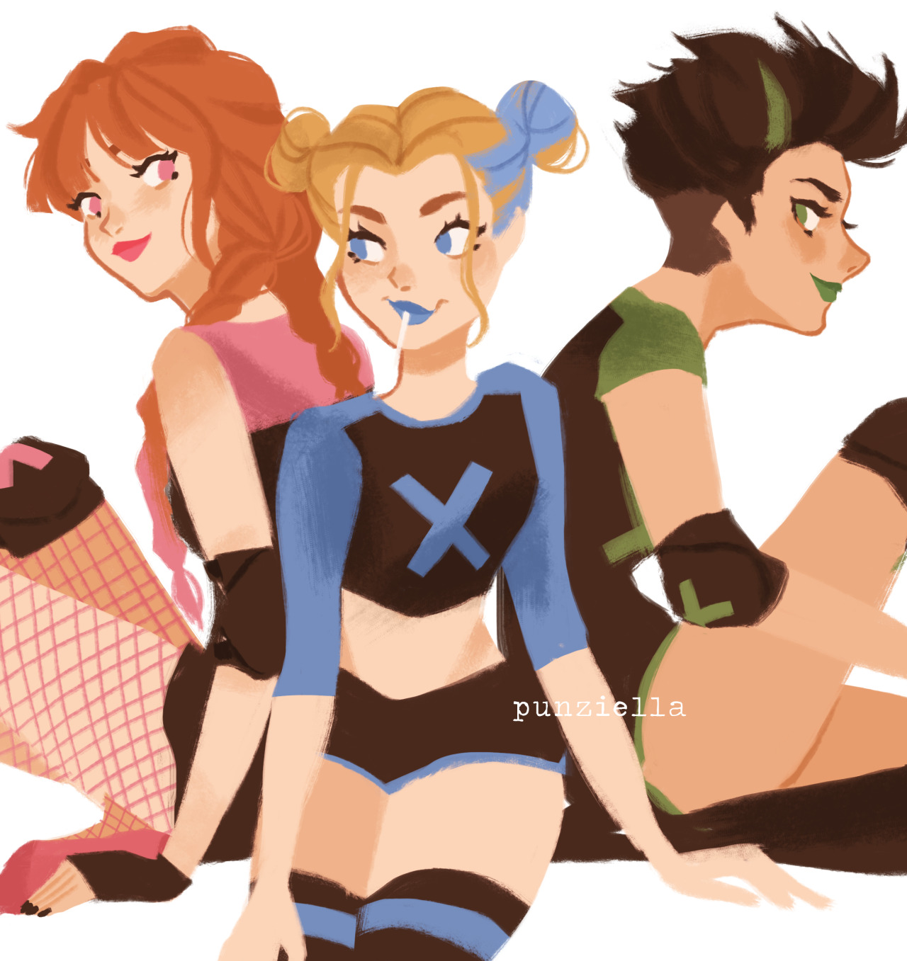 punziella:  ♡ sugar, spice, and everything nice ♡ Roller derby AU (ง'̀-‘́)งThe