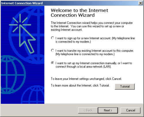 Windows 2000 - Internet Connection Wizard
