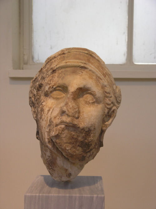 Marble head of a warrior, by the sculptor Scopas of Paros.  From the West Pediment of the Temple of 