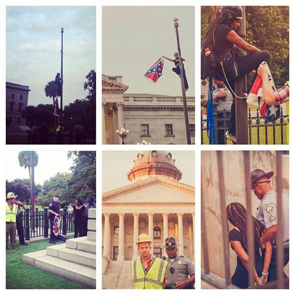 Brittany “Bree” Newsome, a BLACK WOMAN, removes the confederate flag!