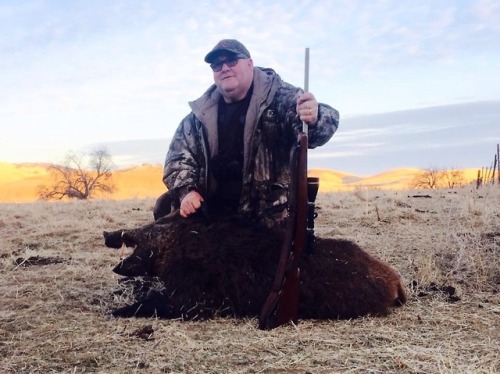 <p>12/23/17 Marvin put down this bruiser with one pretty incredible shot with this 300 WinMag at about 20 yards maybe 25 didn’t have time to get the rangefinders out</p>
