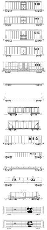 nickkahler: CSX, Railroad Equipment, c. 2000 50’ Standard Boxcar 60’ Standard Boxcar 50&