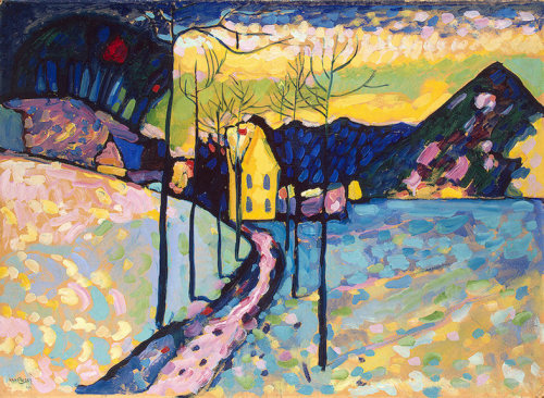 artist-kandinsky:Winter Landscape, 1909, Wassily KandinskyMedium: oil,cardboard