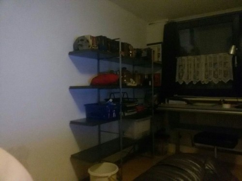 Behind my couch there was a massive wall unit with a lot of useless stuff on it. This wall unit was huge and old (from around the 80s) and took a lot of room. Some weeks ago we decided to take it to another room. Well for everyone with normal weight it