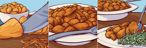 beansnake:it’s finally time to post pieces for @stardewcookbook! my recipe was glazed yams. 