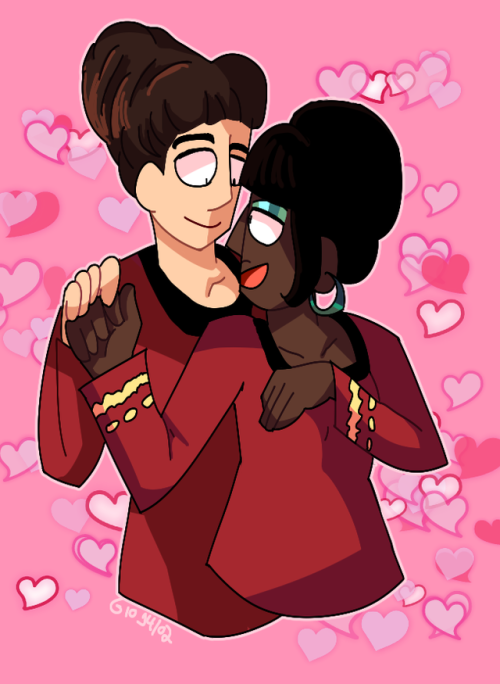 skyblep:i drew this on valentines’ day.. inspired by that really good jadzia/uhura gifset