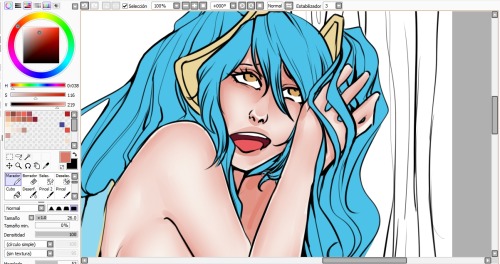 WIP of a commission, this is  really interesting and fun to draw because its my most nsfw drawing, a
