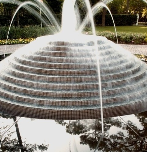 Houston Front YardDesign Concepts For A Sizable, Modern, Fully-shaded Front Yard Brick Water Feature
