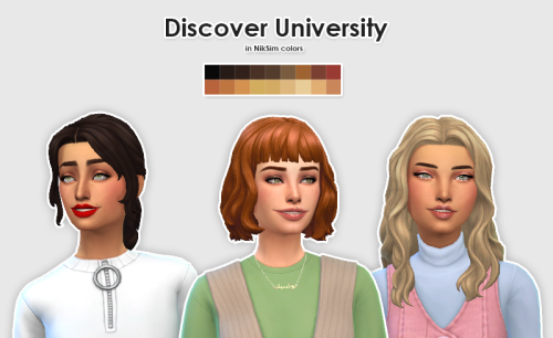 Discover University in NikSim colorsHeyyy ! I finally finished recoloring all the remaining Sims 4 D