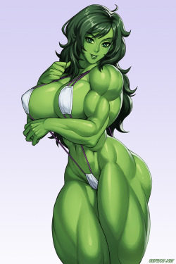 sefuart:  She Hulk commission for muscle-girl