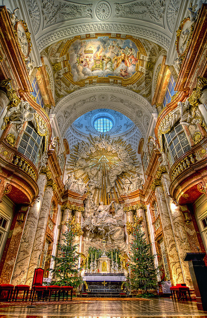 Karlskirche, one of the most outstanding baroque church structures in Vienna, Austria (by sx.photogr