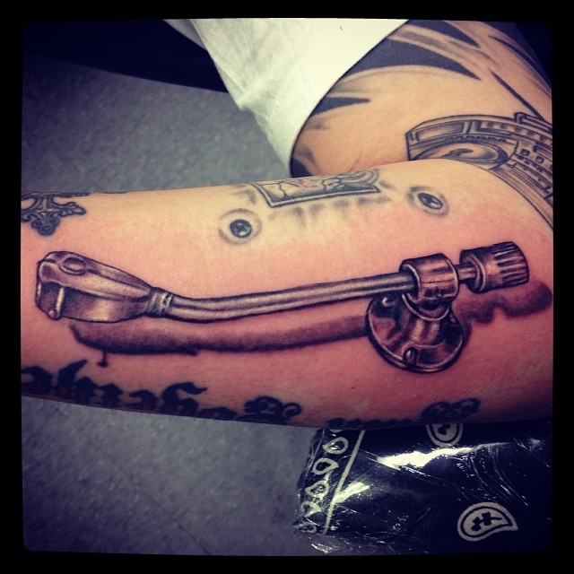 Miguel Angel Tattoo &#8212; #technic #turntable #arm #tattoo done by...