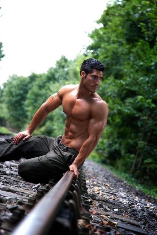 youneedmyseed:  He’s hot but never have understood pictures on train tracks. 